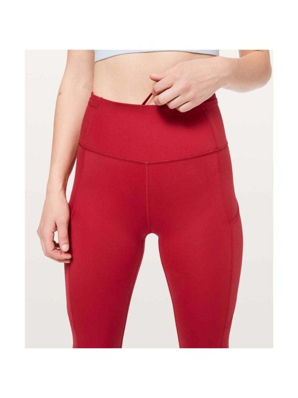 LULULEMON Fast & Free 7/8 Tight II Non-Reflective Nulux 25" Size 4 Dark Red - Picture 2 of 8